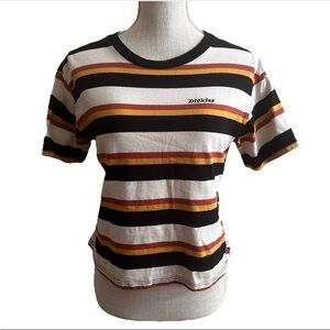 Dickies Crop Top Striped T-Shirt Size Medium Shirt Y2K 90s